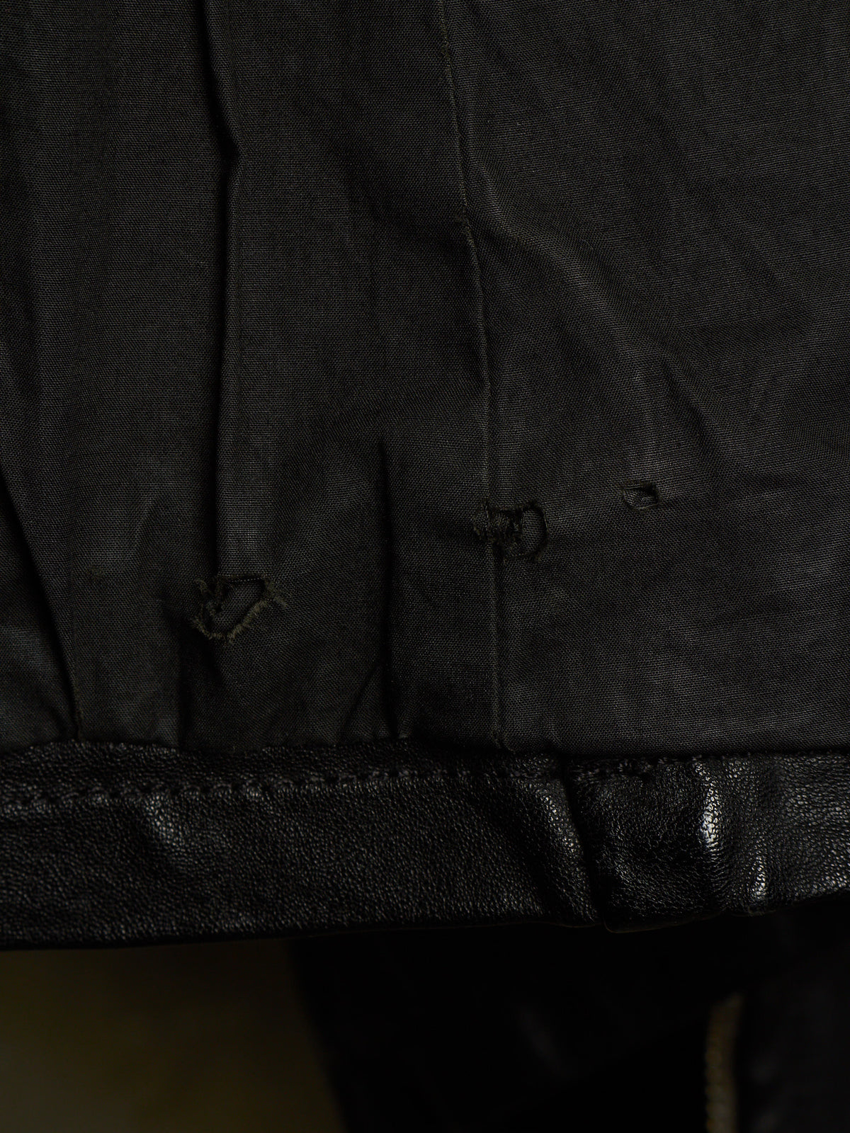 OBSCUR AW12 Black High Neck Overlock Lambskin Leather Jacket