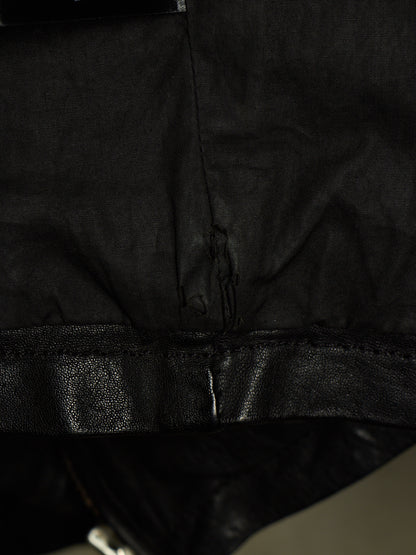 OBSCUR AW12 Black High Neck Overlock Lambskin Leather Jacket