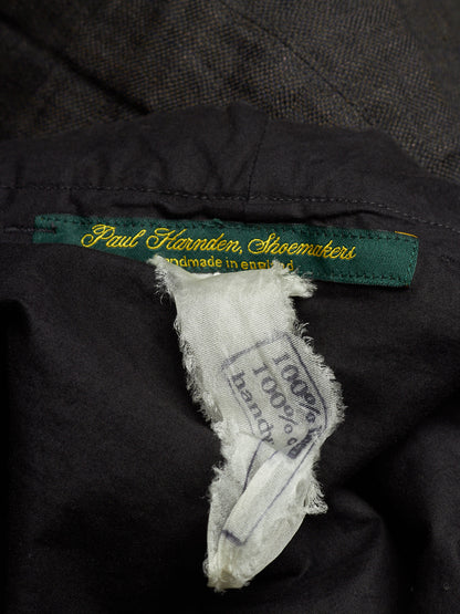 Paul Harnden Shoemakers Charcoal Grey ‘Lancashire’ Linen Belted Wide Leg Trousers