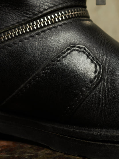 RAF SIMONS AW06-07 "Ashes & Heroes" Accordion Multi-Zip Leather Boots