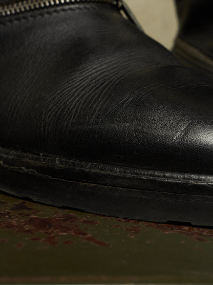 RAF SIMONS AW06-07 "Ashes & Heroes" Accordion Multi-Zip Leather Boots