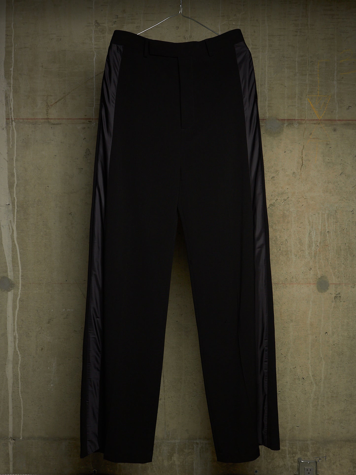 Rick Owens AW18 "SISYPHUS" Wool Tuxedo Stripe Wide Leg Trousers