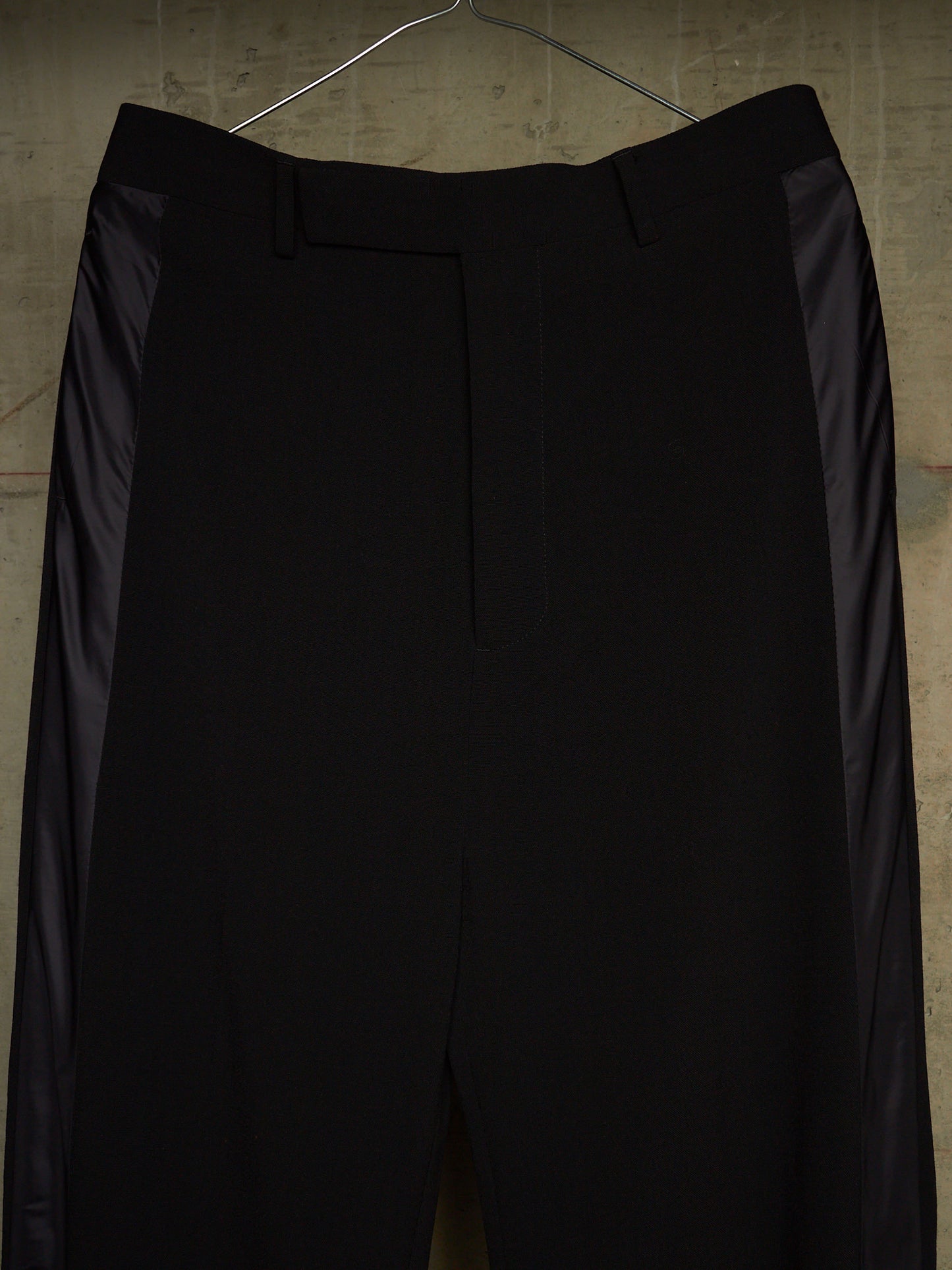 Rick Owens AW18 "SISYPHUS" Wool Tuxedo Stripe Wide Leg Trousers