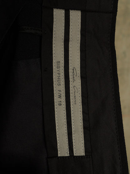 Rick Owens AW18 "SISYPHUS" Wool Tuxedo Stripe Wide Leg Trousers