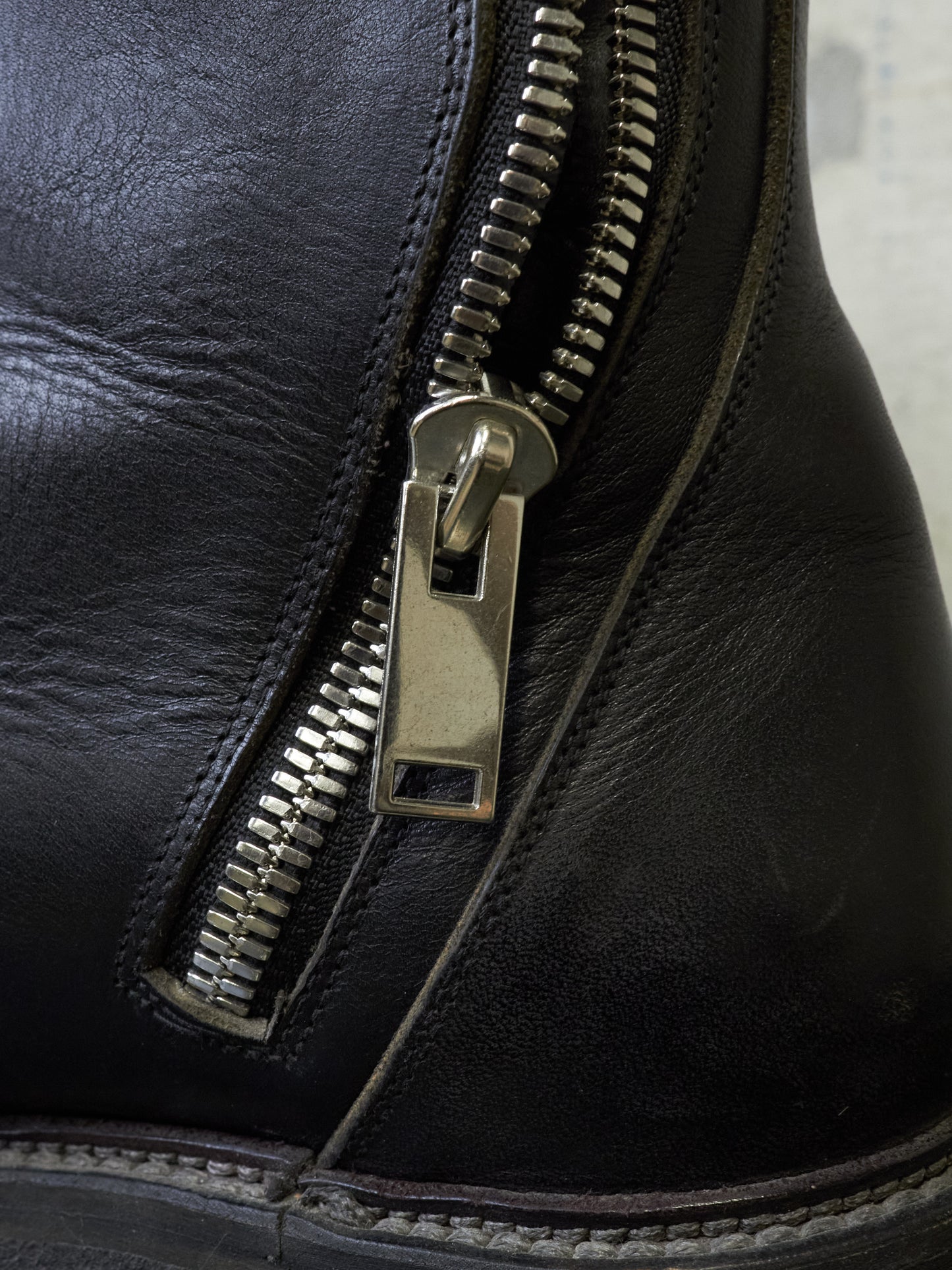 Rick Owens AW13 “PLINTH” Dual Zip Crepe Sole Calf Leather Boots
