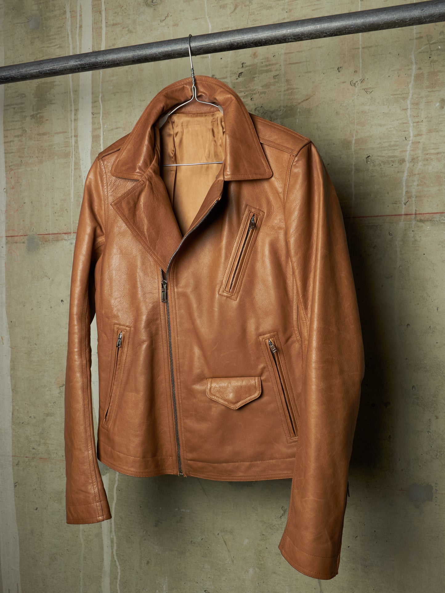Rick Owens AW16 "MASTODON" CAMEL Heavy Calfskin Leather Stooges Jacket