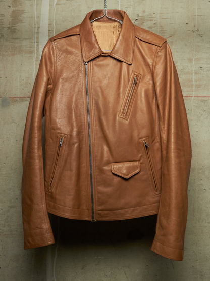 Rick Owens AW16 "MASTODON" CAMEL Heavy Calfskin Leather Stooges Jacket