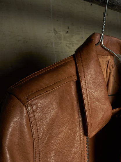 Rick Owens AW16 "MASTODON" CAMEL Heavy Calfskin Leather Stooges Jacket