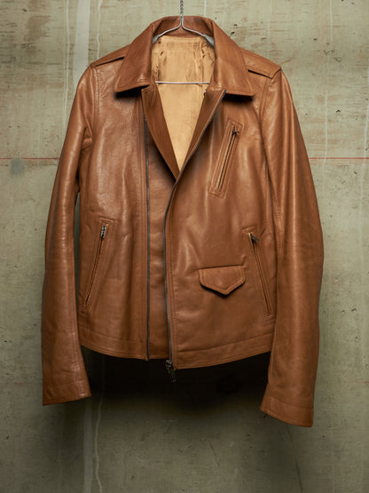 Rick Owens AW16 "MASTODON" CAMEL Heavy Calfskin Leather Stooges Jacket