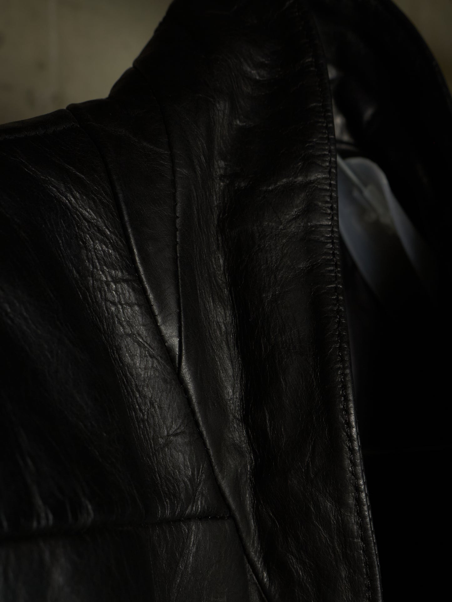Rick Owens SS22 "FOGACHINE" Jumbo Tatlin Sleeveless Calf Leather Blazer