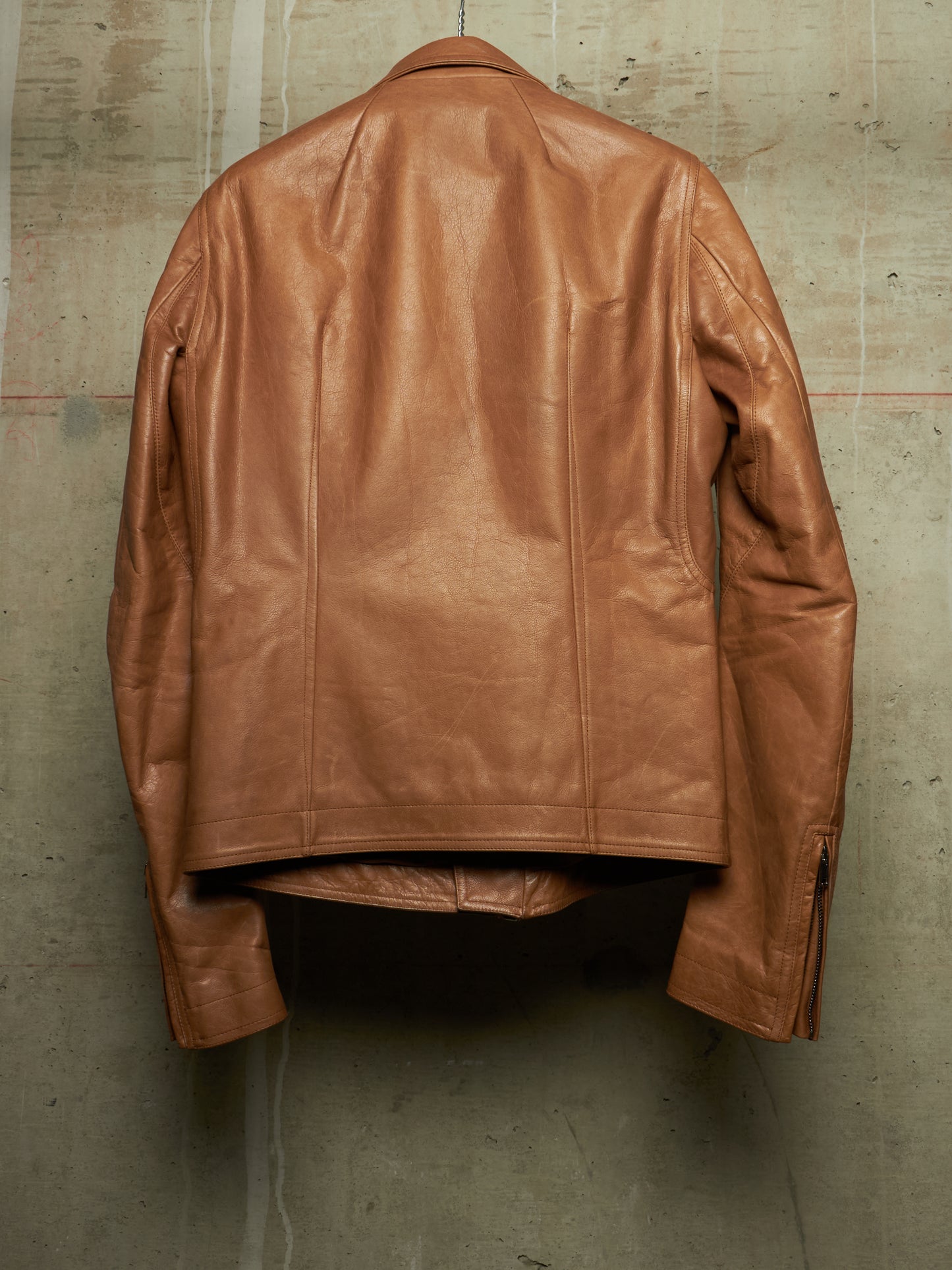 Rick Owens AW16 "MASTODON" CAMEL Heavy Calfskin Leather Stooges Jacket