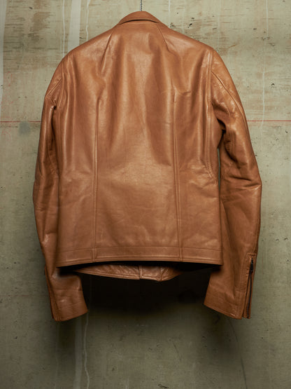 Rick Owens AW16 "MASTODON" CAMEL Heavy Calfskin Leather Stooges Jacket
