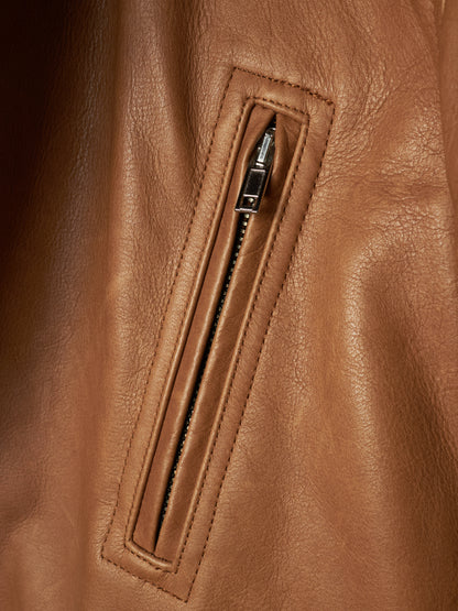 Rick Owens AW16 "MASTODON" CAMEL Heavy Calfskin Leather Stooges Jacket