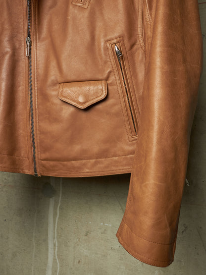 Rick Owens AW16 "MASTODON" CAMEL Heavy Calfskin Leather Stooges Jacket