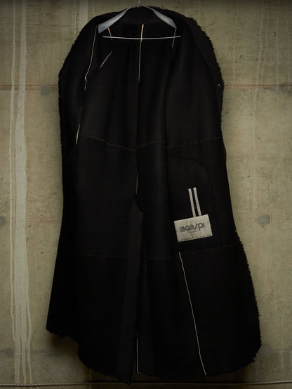 Rick Owens AW19 "LARRY" Legaspi Black Lamb Shearling Coat