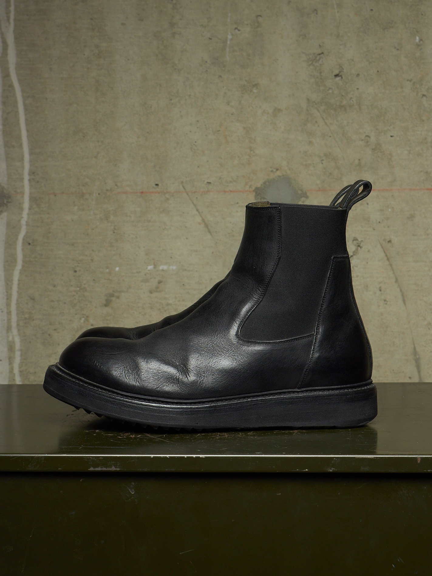 Rick Owens AW20 "PERFORMA" Calf Leather Elastic Creeper Chelsea Boots