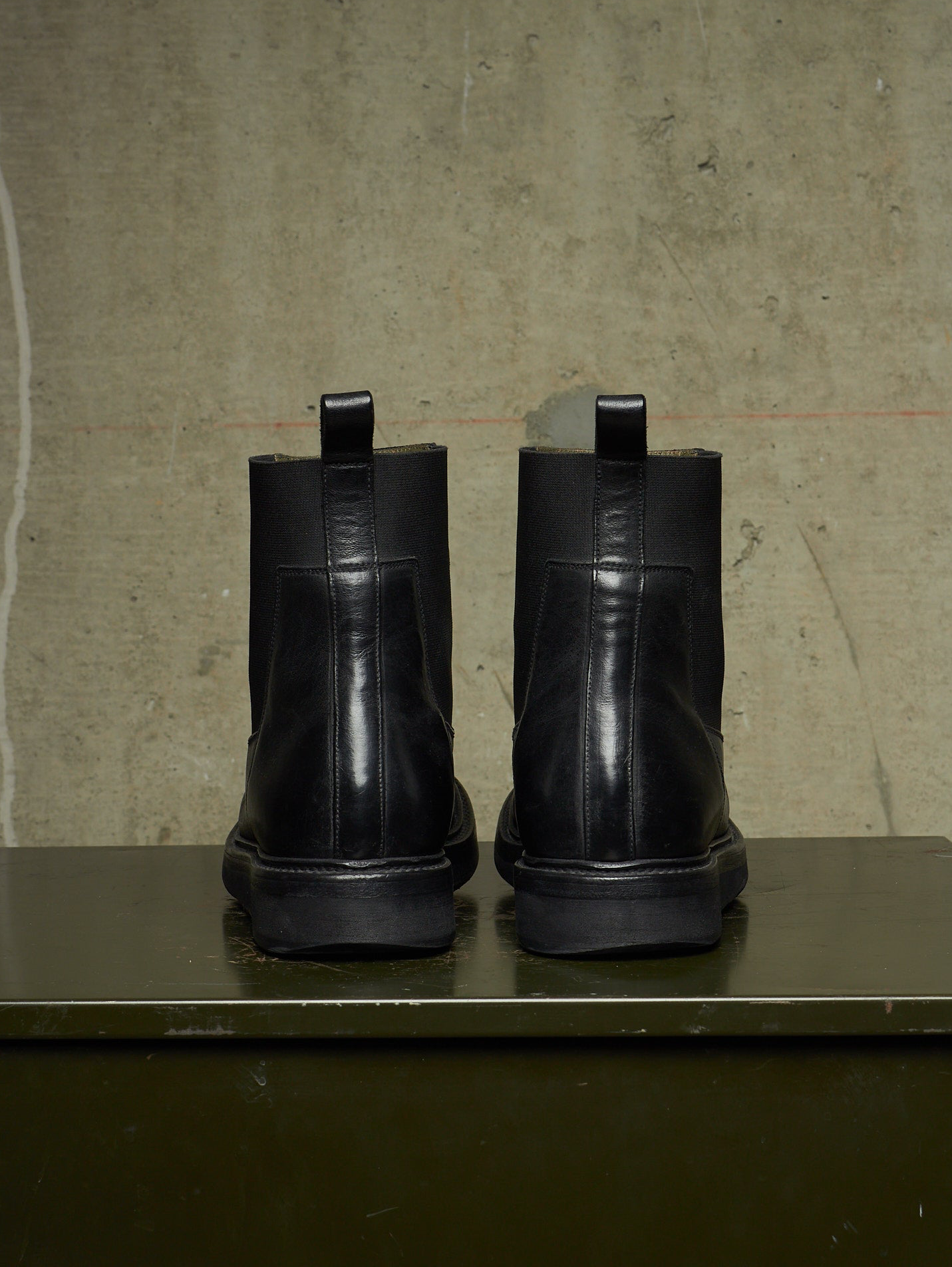 Rick Owens AW20 "PERFORMA" Calf Leather Elastic Creeper Chelsea Boots