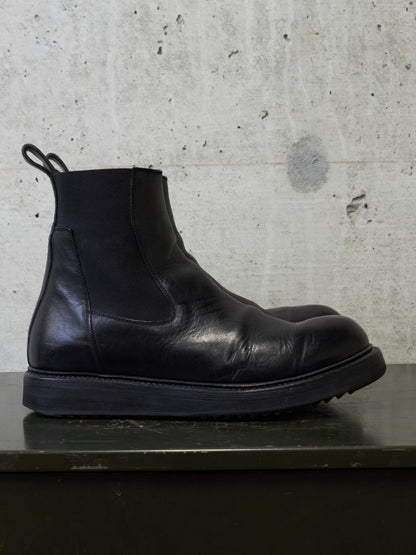 Rick Owens AW20 "PERFORMA" Calf Leather Elastic Creeper Chelsea Boots