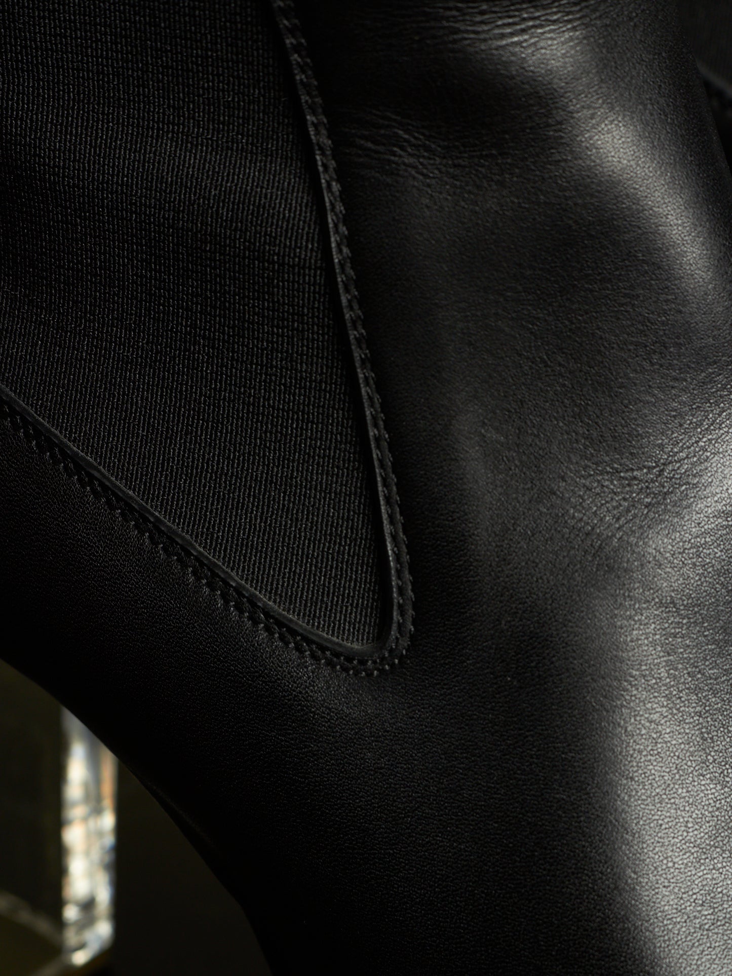 Rick Owens AW22 "STROBE" Black Calf Leather Grilled Platform Kiss Heel Boots