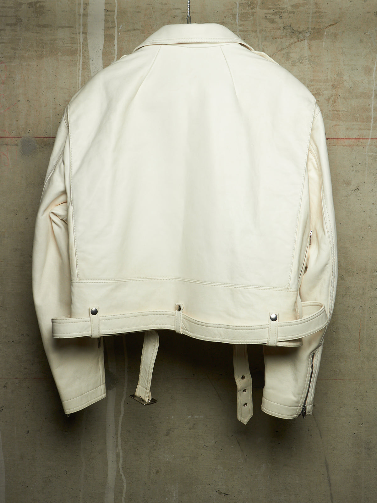 Rick Owens AW25 "CONCORDIANS" MILK Cropped Jumbo Bauhaus Stooges Lamb Leather Jacket