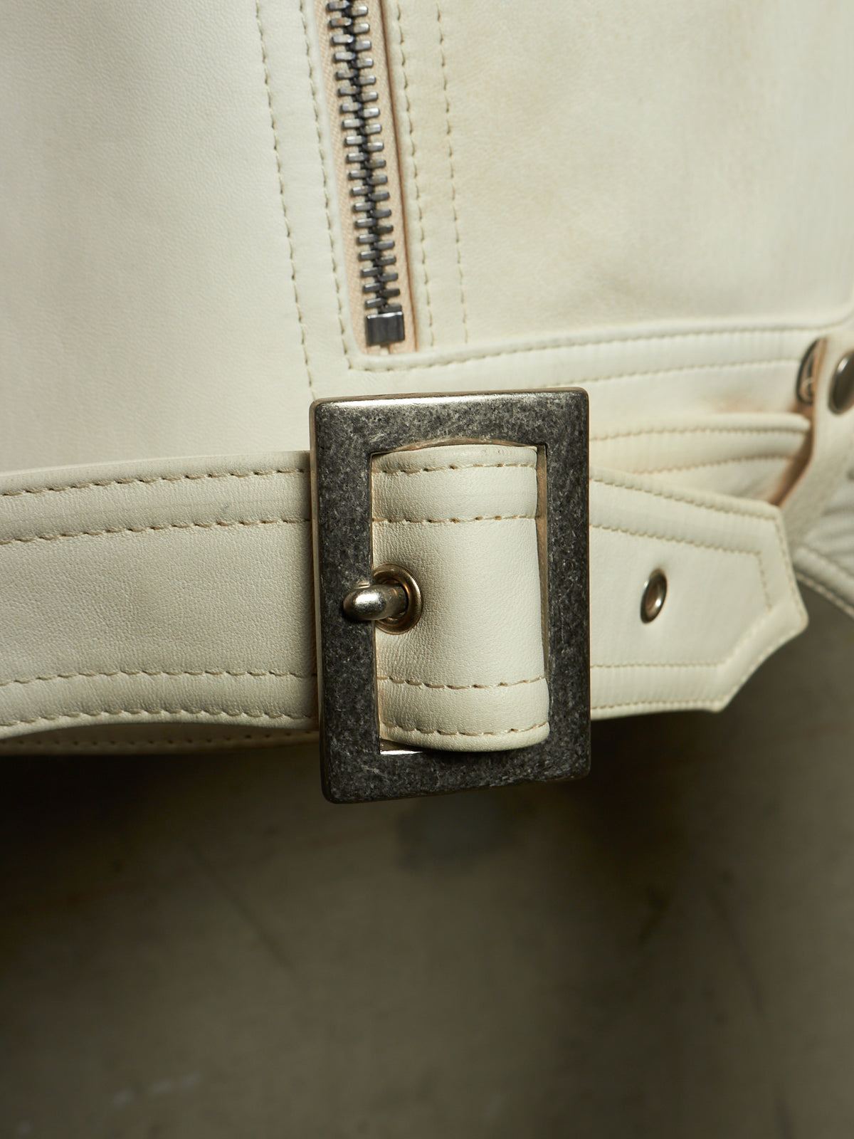 Rick Owens AW25 "CONCORDIANS" MILK Cropped Jumbo Bauhaus Stooges Lamb Leather Jacket