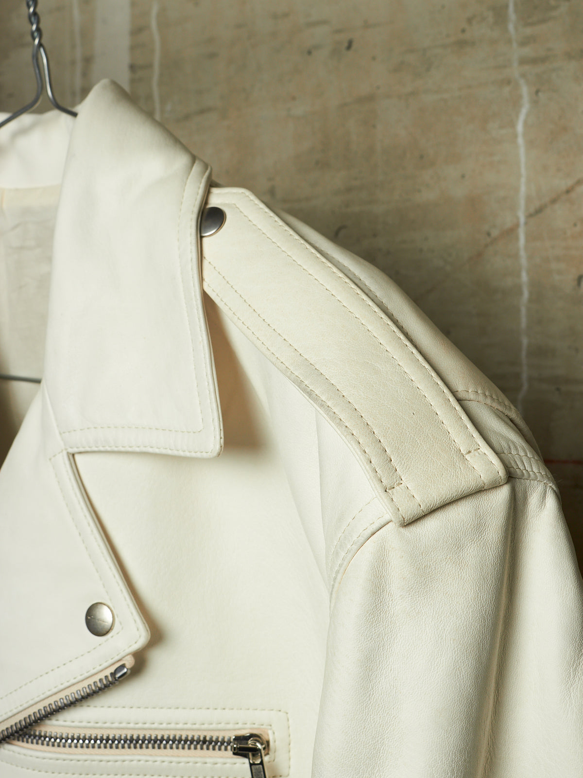 Rick Owens AW25 "CONCORDIANS" MILK Cropped Jumbo Bauhaus Stooges Lamb Leather Jacket