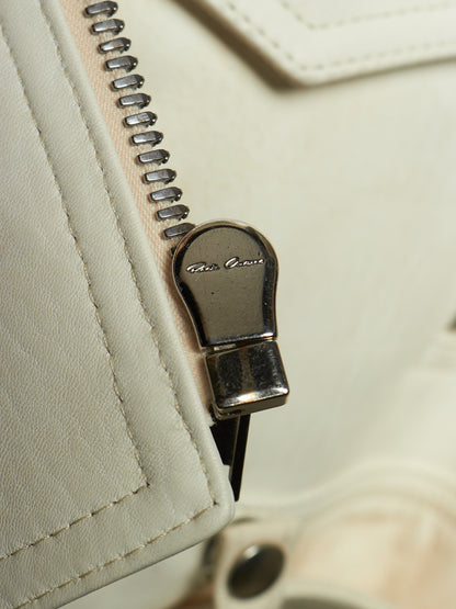 Rick Owens AW25 "CONCORDIANS" MILK Cropped Jumbo Bauhaus Stooges Lamb Leather Jacket