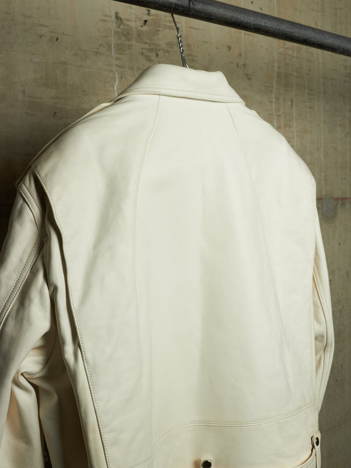 Rick Owens AW25 "CONCORDIANS" MILK Cropped Jumbo Bauhaus Stooges Lamb Leather Jacket