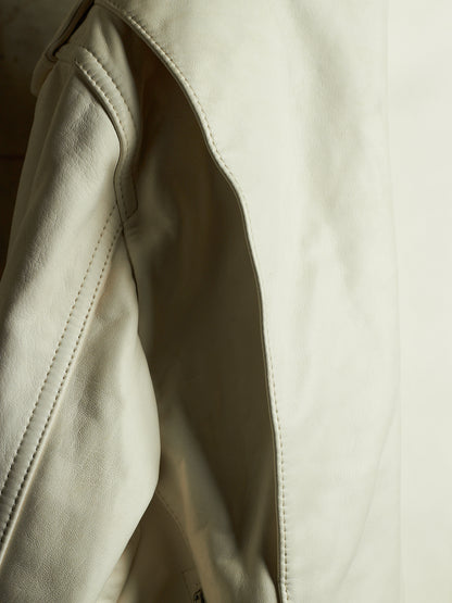 Rick Owens AW25 "CONCORDIANS" MILK Cropped Jumbo Bauhaus Stooges Lamb Leather Jacket