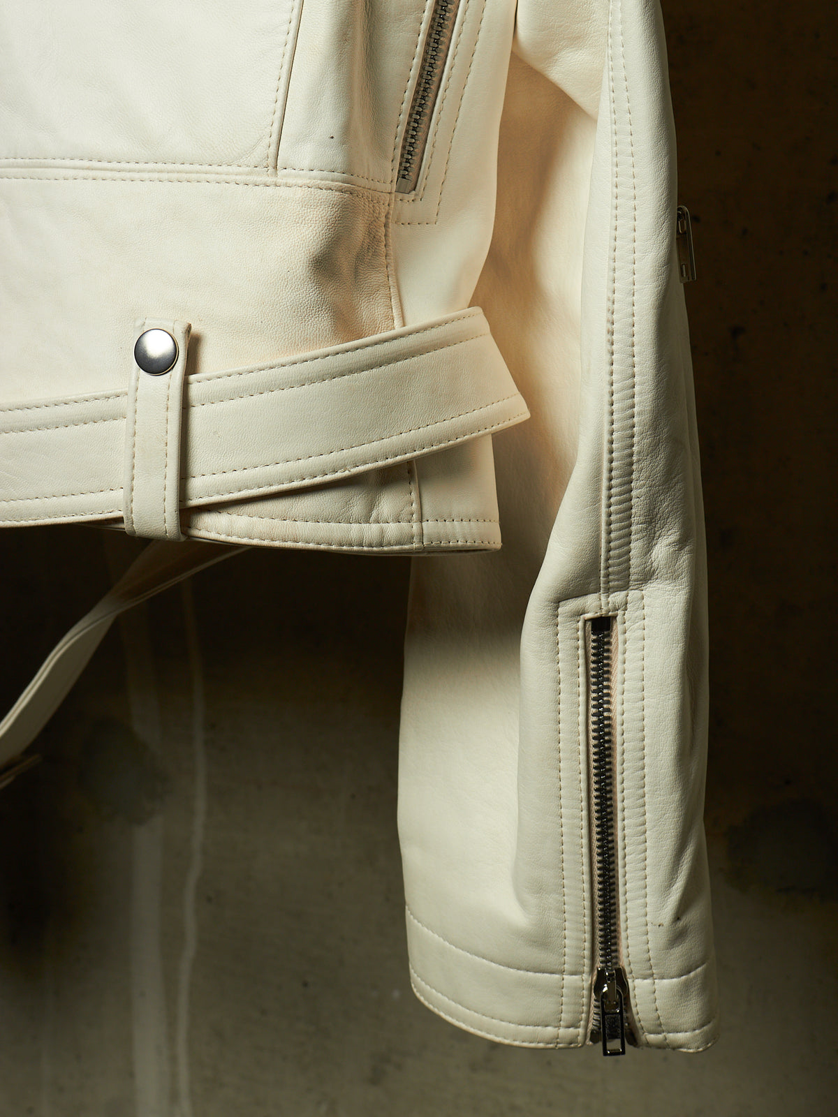 Rick Owens AW25 "CONCORDIANS" MILK Cropped Jumbo Bauhaus Stooges Lamb Leather Jacket