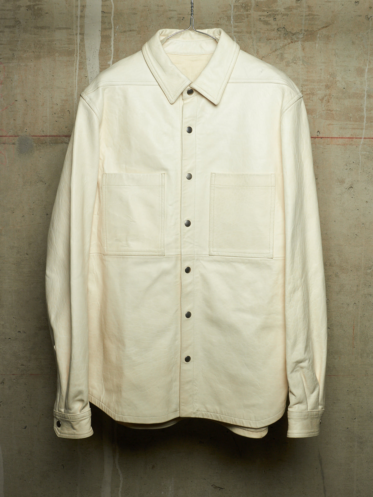 Rick Owens AW25 "CONCORDIANS" MILK Lamb Leather Outershirt