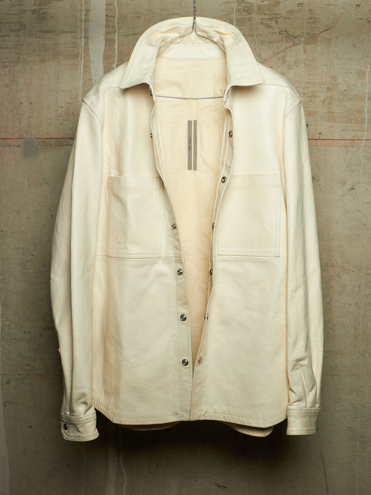 Rick Owens AW25 "CONCORDIANS" MILK Lamb Leather Outershirt