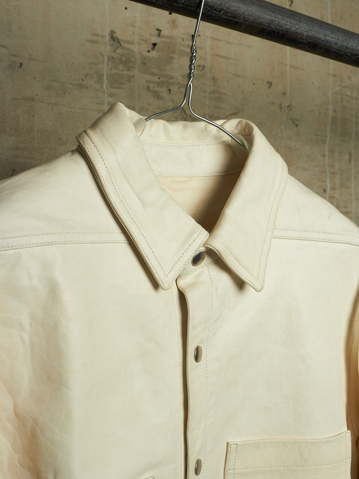 Rick Owens AW25 "CONCORDIANS" MILK Lamb Leather Outershirt