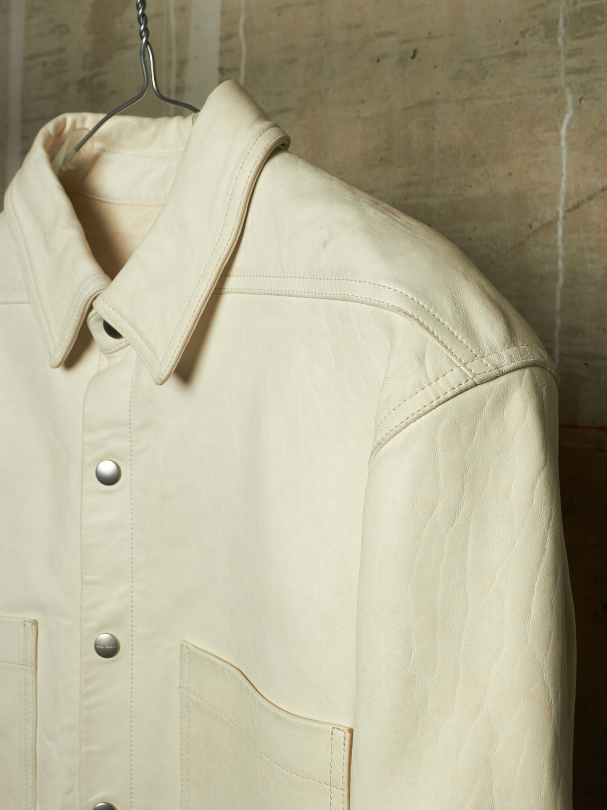 Rick Owens AW25 "CONCORDIANS" MILK Lamb Leather Outershirt