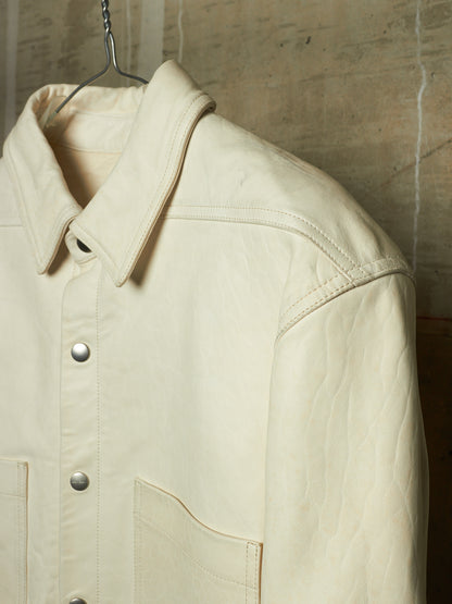Rick Owens AW25 "CONCORDIANS" MILK Lamb Leather Outershirt
