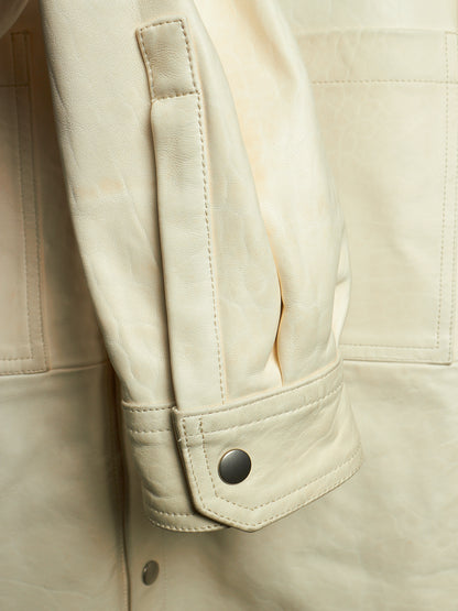 Rick Owens AW25 "CONCORDIANS" MILK Lamb Leather Outershirt