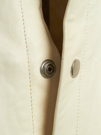 Rick Owens AW25 "CONCORDIANS" MILK Lamb Leather Outershirt
