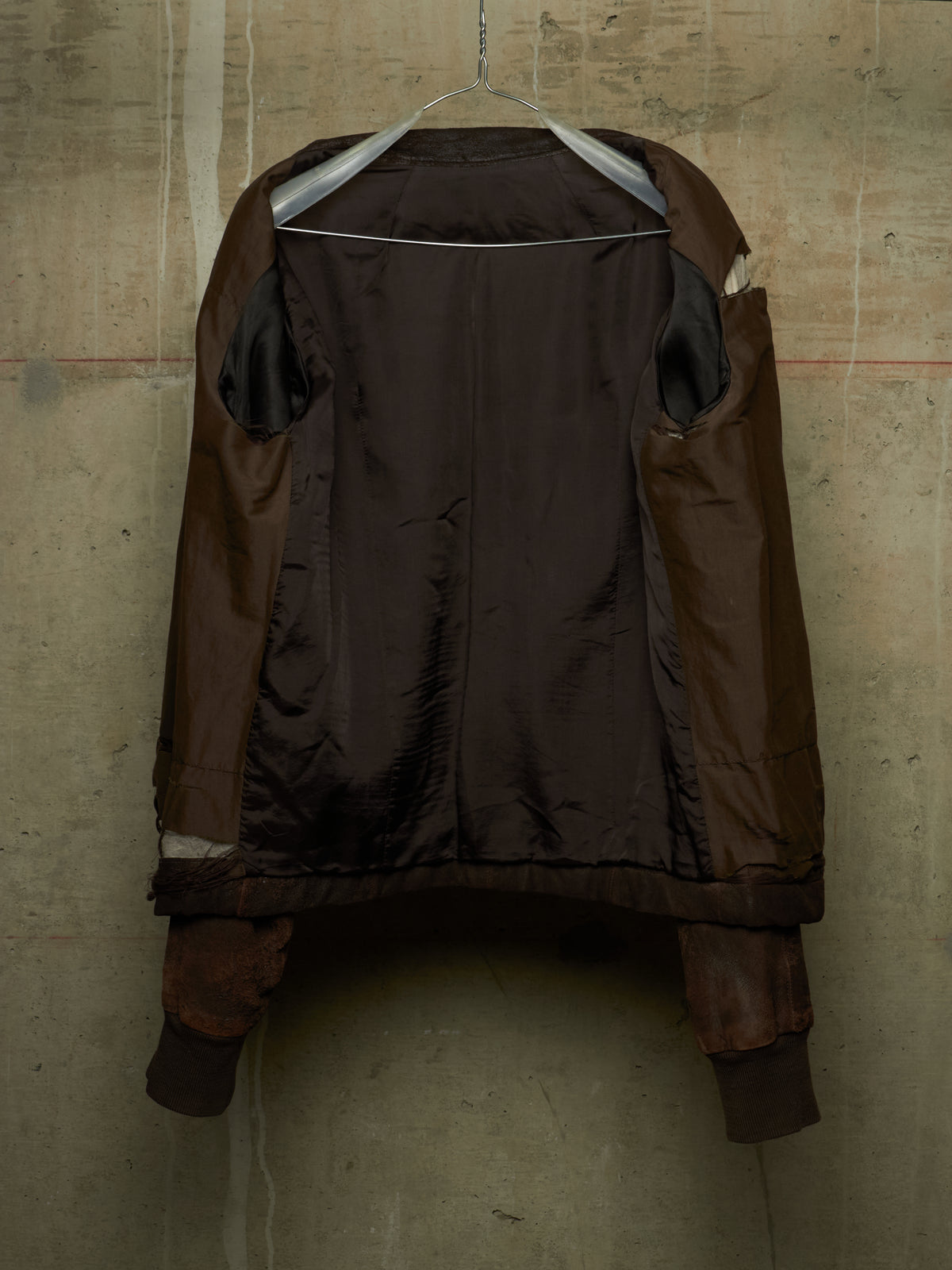 Rick Owens AW09 "CRUST" BITTER High Neck Intarsia Blistered Lamb Leather Jacket