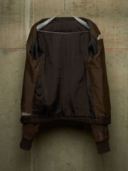 Rick Owens AW09 "CRUST" BITTER High Neck Intarsia Blistered Lamb Leather Jacket