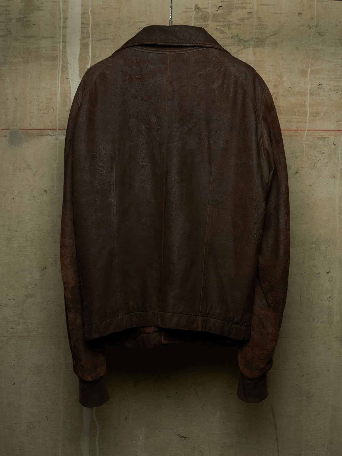 Rick Owens AW09 "CRUST" BITTER High Neck Intarsia Blistered Lamb Leather Jacket