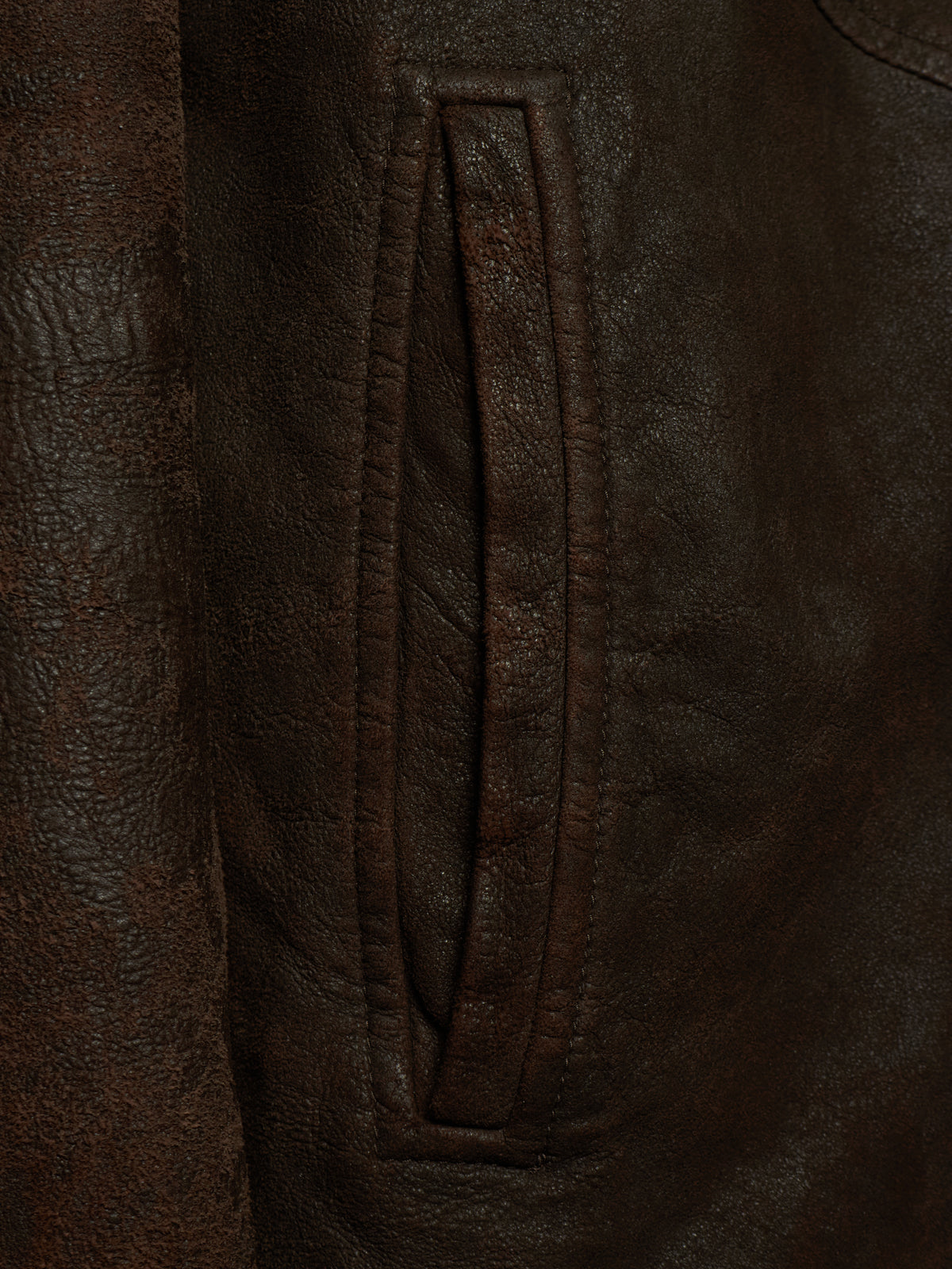 Rick Owens AW09 "CRUST" BITTER High Neck Intarsia Blistered Lamb Leather Jacket
