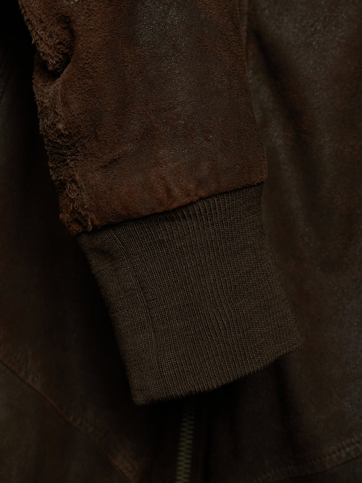 Rick Owens AW09 "CRUST" BITTER High Neck Intarsia Blistered Lamb Leather Jacket