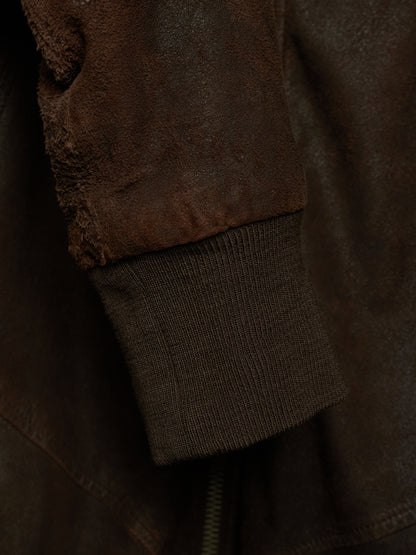 Rick Owens AW09 "CRUST" BITTER High Neck Intarsia Blistered Lamb Leather Jacket