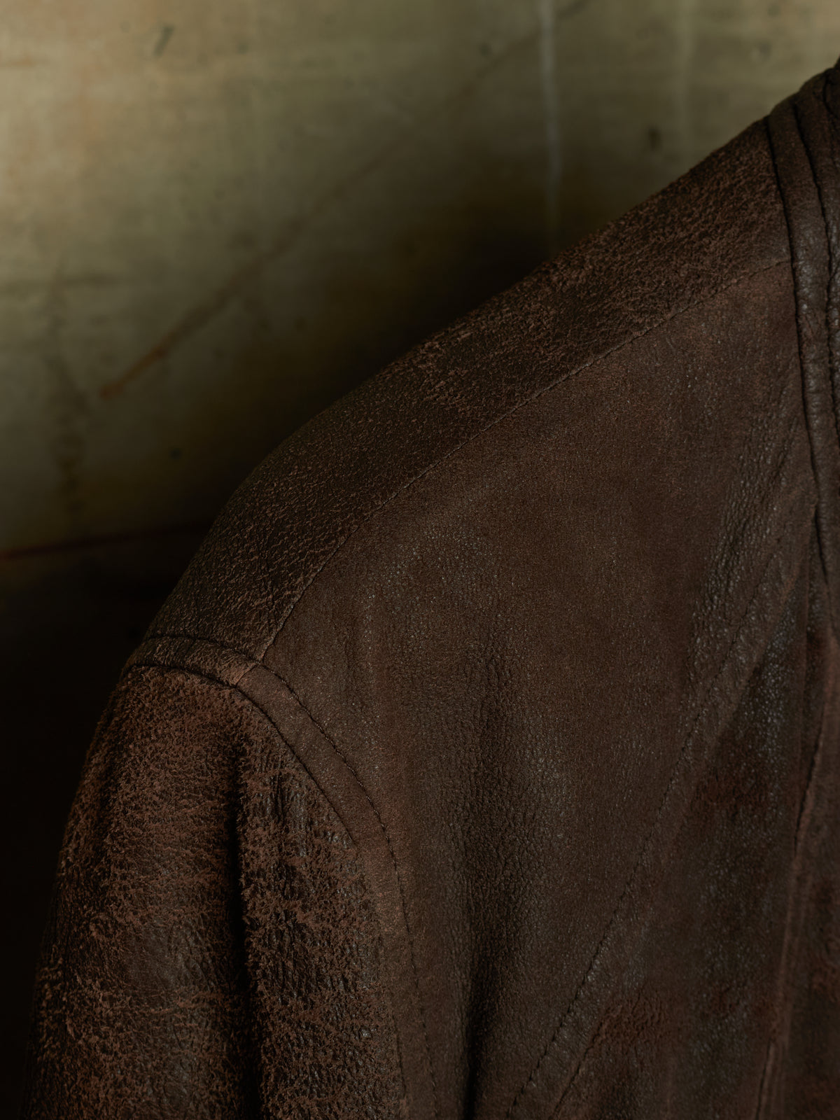 Rick Owens AW09 "CRUST" BITTER High Neck Intarsia Blistered Lamb Leather Jacket