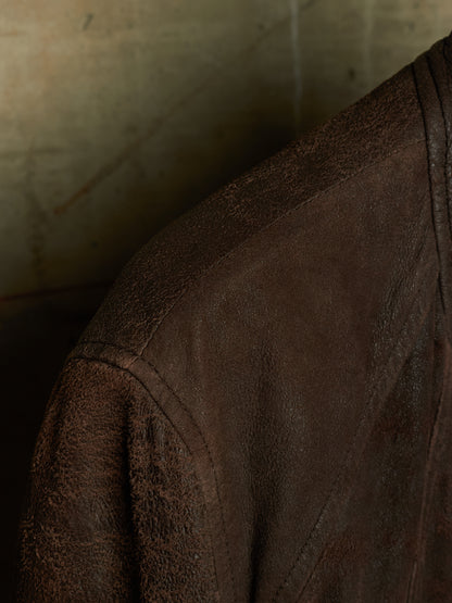 Rick Owens AW09 "CRUST" BITTER High Neck Intarsia Blistered Lamb Leather Jacket