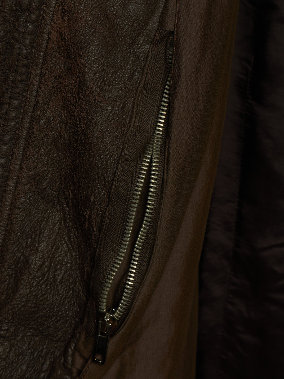 Rick Owens AW09 "CRUST" BITTER High Neck Intarsia Blistered Lamb Leather Jacket