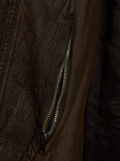 Rick Owens AW09 "CRUST" BITTER High Neck Intarsia Blistered Lamb Leather Jacket