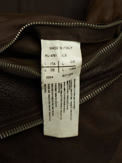Rick Owens AW09 "CRUST" BITTER High Neck Intarsia Blistered Lamb Leather Jacket