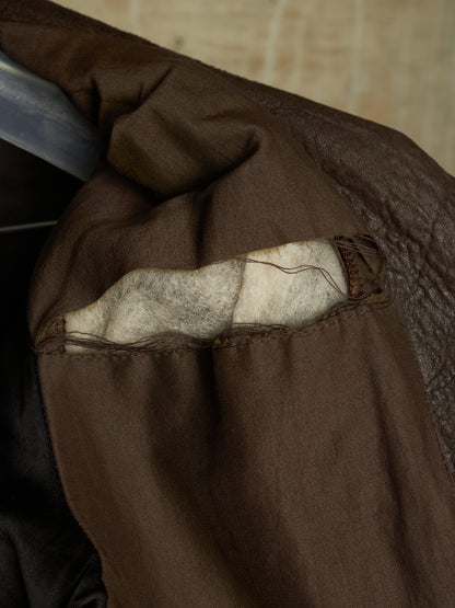 Rick Owens AW09 "CRUST" BITTER High Neck Intarsia Blistered Lamb Leather Jacket