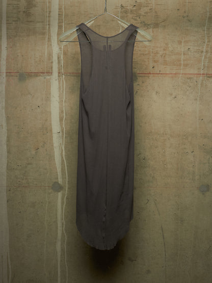 Rick Owens AW10 "GLEAM" DRK SHADOW Unfinished Hem Longline Rib Knit Tank Top
